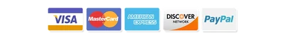 Visa, Mastercard, American Express, PayPal and Discover accepted at checkout