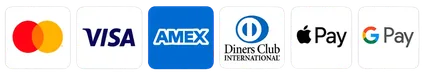 Visa, Mastercard, American Express, PayPal and Discover accepted