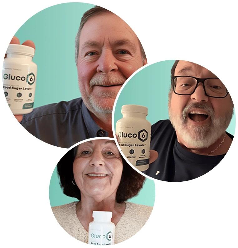 Three-stage testing graphic used on the Gluco6 listing artwork