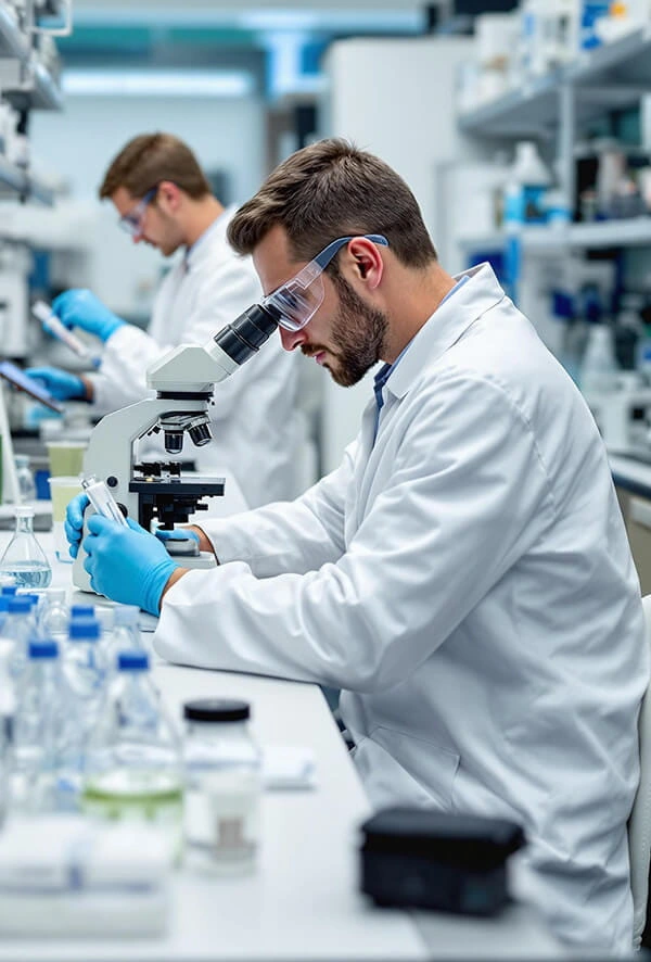 Laboratory scene from the Gluco6 listing artwork